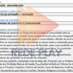 Projeto de Extensão Nutrição
